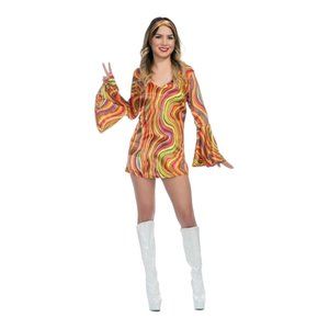 Disco Diva Costume Halloween X-Large Fancy Dress + Headband